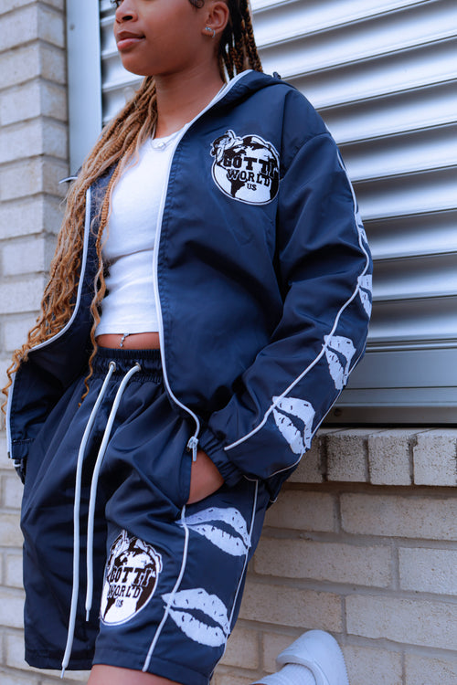 "Love is in the air" Windbreaker Navy Blue