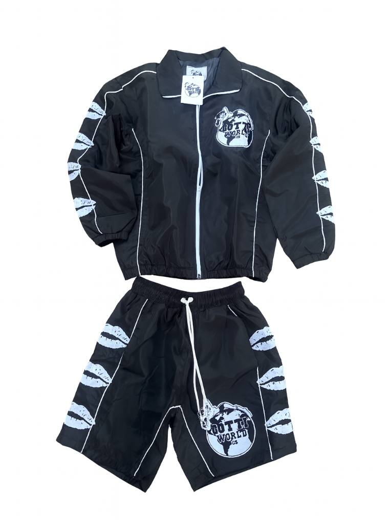 "Love is in the air" Windbreaker Black