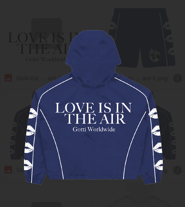 "Love is in the air" Windbreaker Navy Blue
